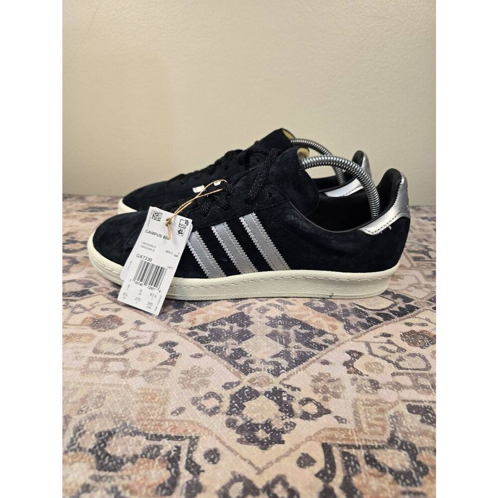 Adidas Originals Campus 80s Black White Suede Shoes GX7330 Men’s Size 9.5